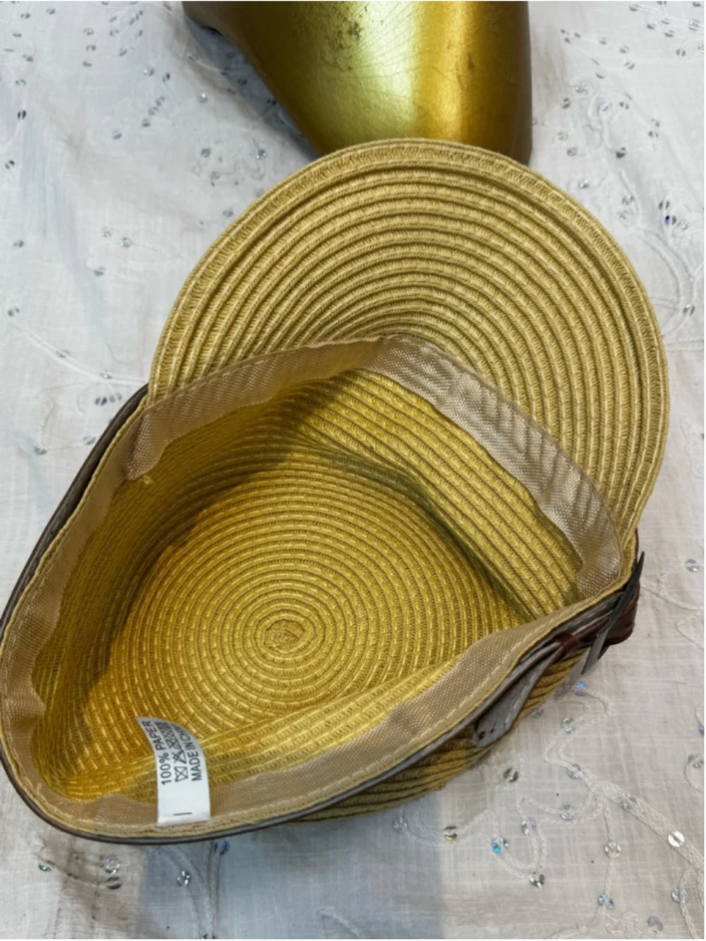 Straw Visor Cloche Cap Equestrian Style Paper Straw Summer Hat